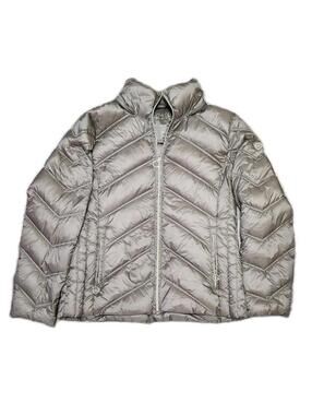 Michael Kors Packable Down Fill Jacket Large Taupe Brown